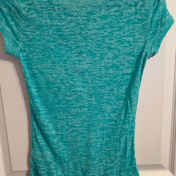Aeropostale short sleeve shirt. Blue/green with silver lettering. Small - Picture 2 of 3